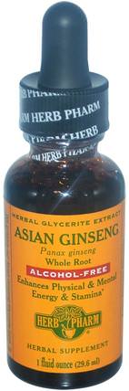 Asian Ginseng, Alcohol-Free, 1 fl oz (30 ml) by Herb Pharm, 草藥，人參，適應原 HK 香港