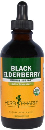 Black Elderberry, 4 fl oz (120 ml) by Herb Pharm, 健康，感冒流感和病毒，接骨木（接骨木） HK 香港
