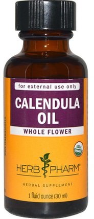 Calendula Oil, 1 fl oz (30 ml) by Herb Pharm, 美容，面部護理，曬傷防曬，金盞花 HK 香港