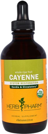 Cayenne, 4 fl oz (120) by Herb Pharm, 香草，辣椒（辣椒） HK 香港