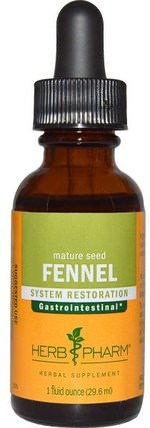 Fennel, Mature Seed, 1 fl oz (29.6 ml) by Herb Pharm, 草藥，茴香 HK 香港
