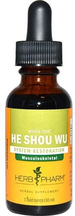 Ho Shou Wu, Whole Root, 1 fl oz (30 ml) by Herb Pharm, 洗澡，美容，頭髮，頭皮，佛陀（何壽武） HK 香港