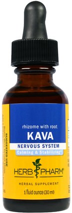 Kava, Rhizome & Root, 1 fl oz (30 ml) by Herb Pharm, 草藥，卡瓦卡瓦 HK 香港