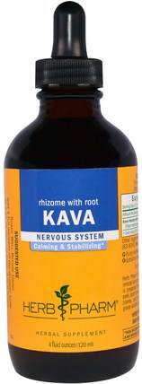 Kava, Rhizome & Root, 4 fl oz (120 ml) by Herb Pharm, 草藥，卡瓦卡瓦 HK 香港