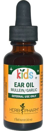 Mullein/Garlic Kids Ear Oil, 1 fl oz (30 ml) by Herb Pharm, 健康，耳朵聽覺和耳鳴，耳朵和聽力產品，滴耳液，兒童健康，兒童草藥 HK 香港