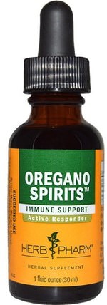 Oregano Spirits, 1 fl oz (29.6 ml), 1 fl oz (30 ml) by Herb Pharm, 補充劑，牛至油，牛至油液 HK 香港