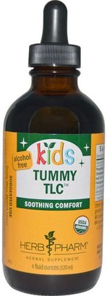 Organic Kids Tummy TLC, Alcohol Free, 4 fl oz (120 ml) by Herb Pharm, 兒童的健康 HK 香港