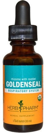Rhizome With Rootlet Goldenseal, 1 fl oz (30 ml) by Herb Pharm, 草藥，goldenseal HK 香港