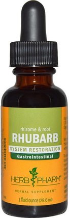 Rhubarb, Rhizome & Root, 1 fl oz (29.6 ml) by Herb Pharm, 草藥，大黃根 HK 香港