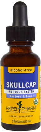 Skullcap, Alcohol-Free, 1 fl oz (30 ml) by Herb Pharm, 草藥，黃芩 HK 香港