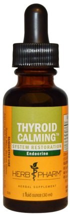 Thyroid Calming, System Restoration, 1 fl oz (30 ml) by Herb Pharm, 健康，甲狀腺 HK 香港
