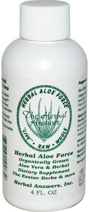 Inc, Herbal Aloe Force, 4 fl oz by Herbal Answers, 補充劑，蘆薈，蘆薈液 HK 香港
