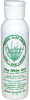 Inc, Herbal Aloe Force, The Skin Gel, 4 fl oz by Herbal Answers, 美容，面部護理，皮膚類型色素沉著，曬傷皮膚 HK 香港