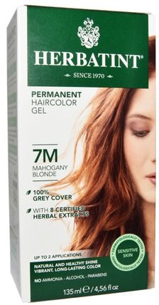 Permanent Haircolor Gel, 7M, Mahogany Blonde, 4.56 fl oz (135 ml) by Herbatint, herbatint mahogany HK 香港