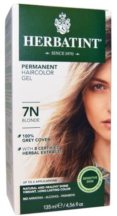 Permanent Haircolor Gel, 7N Blonde, 4.56 fl oz (135 ml) by Herbatint, 洗澡，美容，頭髮，頭皮，頭髮的顏色 HK 香港