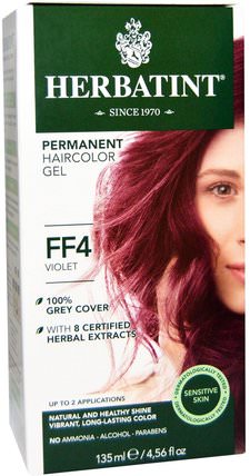 Permanent Haircolor Gel, FF 4, Violet, 4.56 fl oz (135 ml) by Herbatint, herbatint閃光時尚 HK 香港