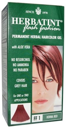 Permanent Herbal Haircolor Gel, FF 1 Henna Red, 4.56 fl oz (135 ml) by Herbatint, herbatint閃光時尚 HK 香港