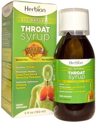 Throat Syrup, Alcohol Free, 5 fl oz (150 ml) by Herbion, 健康，感冒流感和病毒，喉嚨護理噴霧 HK 香港