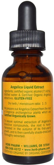 草藥，當歸 - Herb Pharm, Angelica, 1 fl oz (29.6 ml)