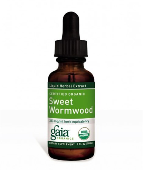 草藥，青蒿 - Gaia Herbs, Certified Organic Sweet Wormwood, 1 fl oz (30 ml)