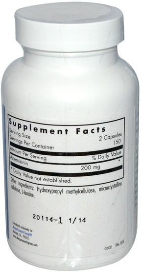 草藥，青蒿素 - Allergy Research Group, Artemisinin, 300 Veggie Caps 