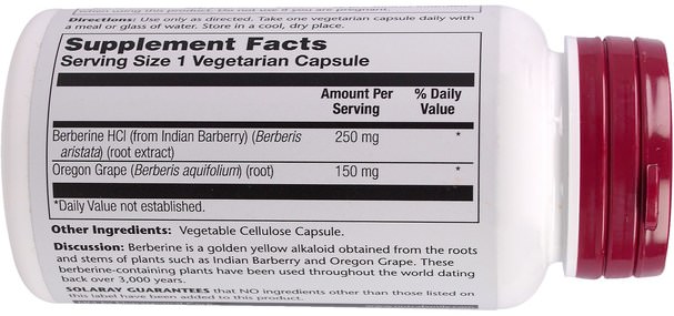 草藥，小蘗 - 小蘗鹼 - Solaray, Berberine, Special Formula, 60 Veggie Capsules
