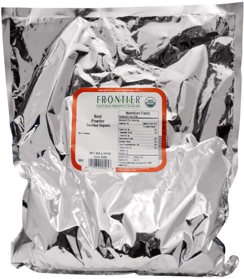 草藥，甜菜粉根 - Frontier Natural Products, Organic Powdered Beet, 16 oz (453 g)