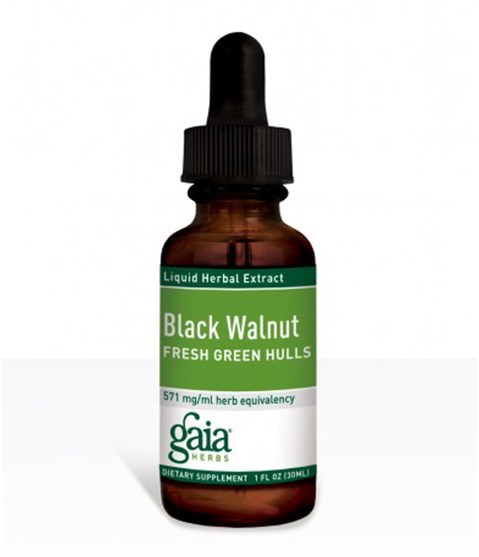 草藥，黑胡桃 - Gaia Herbs, Black Walnut, Fresh Green Hulls, 1 fl oz (30 ml)