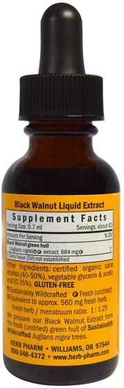 草藥，黑胡桃 - Herb Pharm, Black Walnut, 1 fl oz (30 ml)