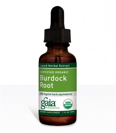 草藥，牛蒡根 - Gaia Herbs, Certified Organic Burdock Root, 1 fl oz (30 ml)