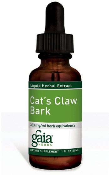 草藥，貓爪（ua de gato） - Gaia Herbs, Cats Claw Bark, 1 fl oz (30 ml)