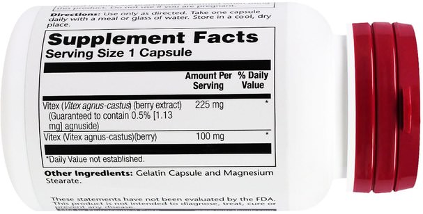 草藥，純潔的漿果 - Solaray, Vitex, Chaste Berry Extract, 225 mg, 60 Easy-To-Swallow Capsules