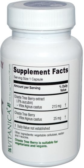草藥，純潔的漿果 - Vitanica, Chaste Tree Berry, Vitex Extract Plus for Women, 60 Veggie Caps