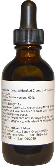 草藥，抽筋樹皮 - Eclectic Institute, Cramp Bark, 2 fl oz (60 ml)