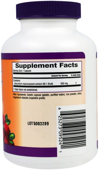 草藥，酸果蔓汁提取物，蔓越莓 - Sunkist, Grower Select, Cranberry 36:1 Extract, 500 mg, 90 Capsules