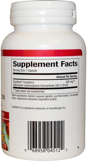 草藥，蔓越莓 - Natural Factors, CranRich, Super Strength, Cranberry Concentrate, 500 mg, 90 Capsules