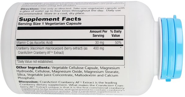 草藥，蔓越莓 - Solaray, CranActin, Cranberry AF Extract, 180 Vegetarian Capsules