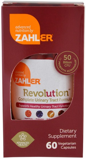 草藥，蔓越莓 - Zahler, Revolution, Complete Urinary Tract Formula, 60 Vegetarian Capsules