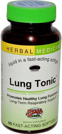 Lung Tonic, Alcohol Free, 60 Fast-Acting Softgels by Herbs Etc., 健康，肺和支氣管 HK 香港