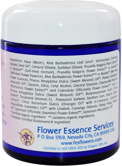 草藥，花卉療法，皮膚 - Flower Essence Services, Self Heal Skin Cream, 4 fl oz (118 ml)
