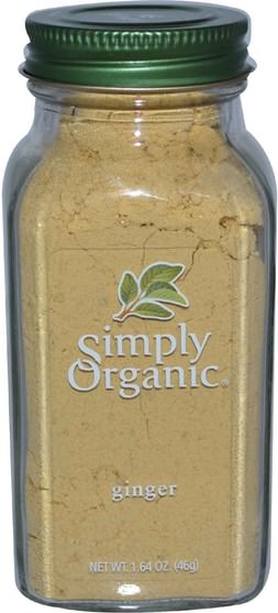 草藥，姜根，姜香料，食品，香料和調味料 - Simply Organic Ginger, 1.64 oz (46 g)