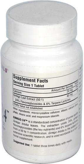 草藥，銀杏葉 - Source Naturals, Ginkgo-24, 40 mg, 120 Tablets