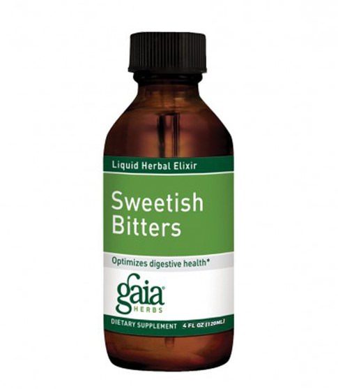 草藥，草藥瑞典，消化，胃，消化苦味 - Gaia Herbs, Sweetish Bitters, 4 fl oz (120 ml)