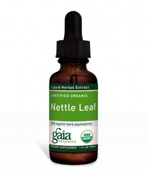 草藥，蕁麻刺痛，蕁麻根 - Gaia Herbs, Certified Organic Nettle Leaf, 1 fl oz (30 ml)