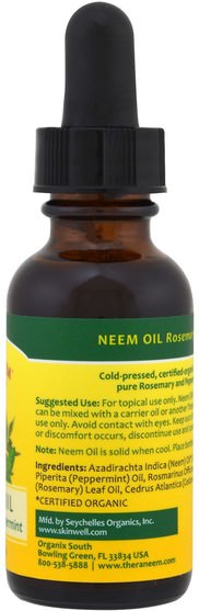 草藥 - Organix South, Neem Oil, Rosemary & Peppermint, 1 fl oz (30 ml)