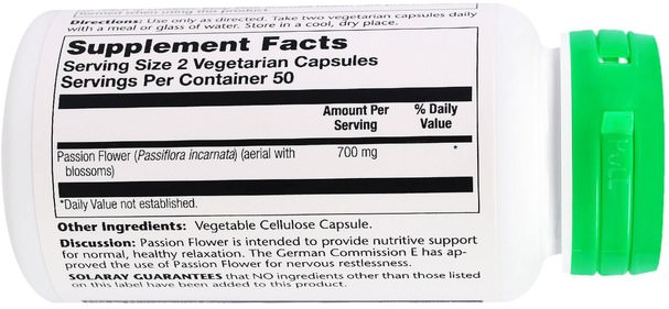 草藥，激情花 - Solaray, Passion Flower, 350 mg, 100 Veggie Caps