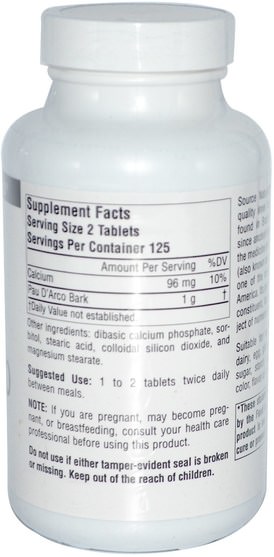 草藥，保羅達爾科 - Source Naturals, Pau DArco, 500 mg, 250 Tablets