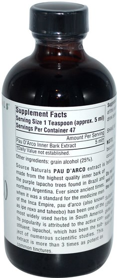 草藥，保羅達爾科 - Source Naturals, Pau DArco, 8 fl oz (236.56 ml)