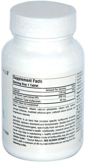 草藥，紅三葉草 - Source Naturals, Red Clover Extract, 500 mg, 60 Tablets