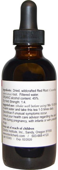 草藥，紅根 - Eclectic Institute, Red Root, 2 fl oz (60 ml)